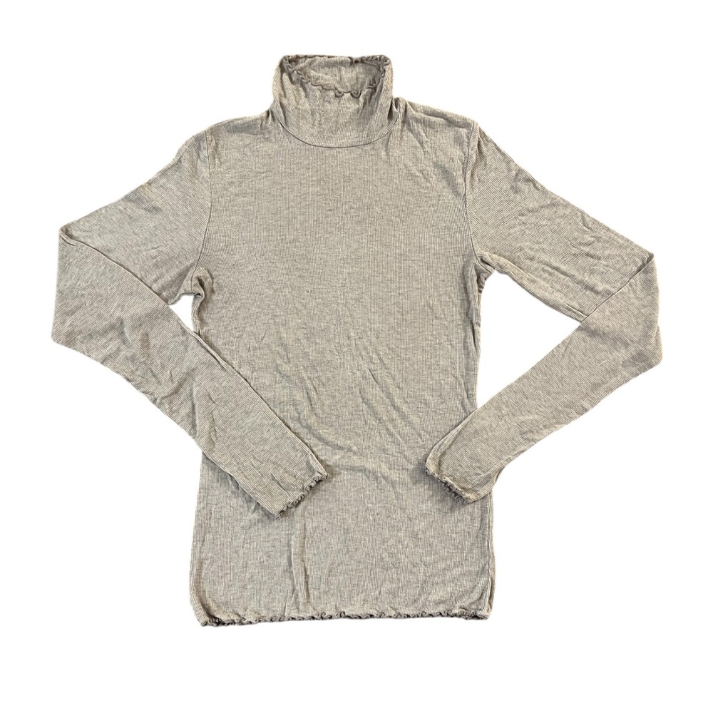 Wilfred Aritzia Long-sleeve Ribbed Turtleneck Heather Grey Women’s Medium Chic